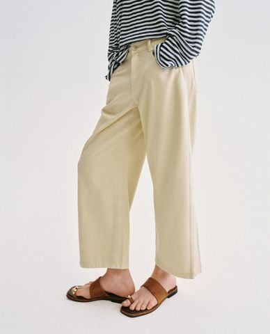  URBAN REVIVO - Quần jeans nữ ống rộng dáng barrel 