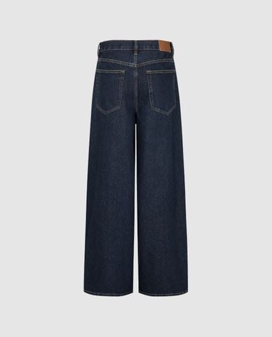  URBAN REVIVO - Quần jeans nữ ống rộng xếp li 