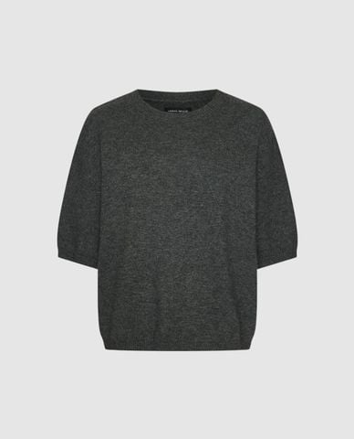  URBAN REVIVO - Áo dệt kim nữ cổ tròn tay lửng phom rộng 