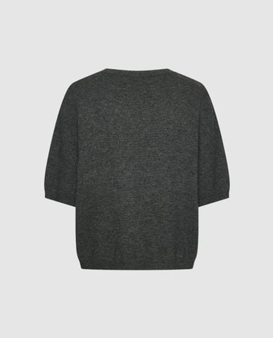  URBAN REVIVO - Áo dệt kim nữ cổ tròn tay lửng phom rộng 
