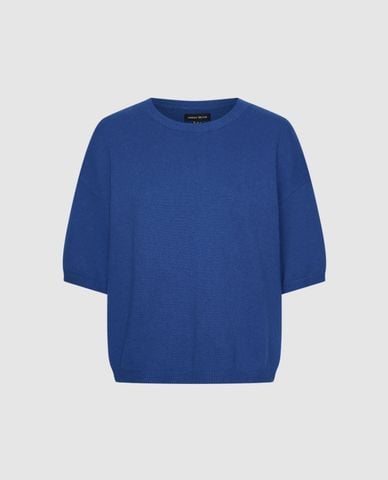  URBAN REVIVO - Áo dệt kim nữ cổ tròn tay lửng phom rộng 