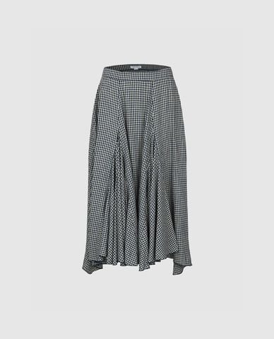  URBAN REVIVO - Chân váy chữ A midi xếp li kẻ caro 