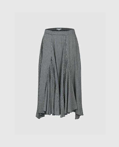  URBAN REVIVO - Chân váy chữ A midi xếp li kẻ caro 