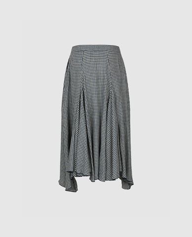  URBAN REVIVO - Chân váy chữ A midi xếp li kẻ caro 