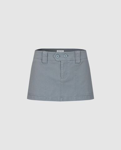  URBAN REVIVO - Chân váy chữ A mini cạp cao khuy đôi 