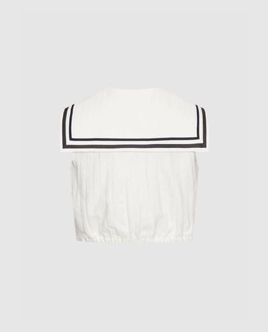  URBAN REVIVO - Áo sát nách nữ cổ thủy thủ phom croptop 