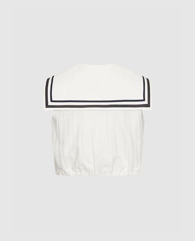  URBAN REVIVO - Áo sát nách nữ cổ thủy thủ phom croptop 