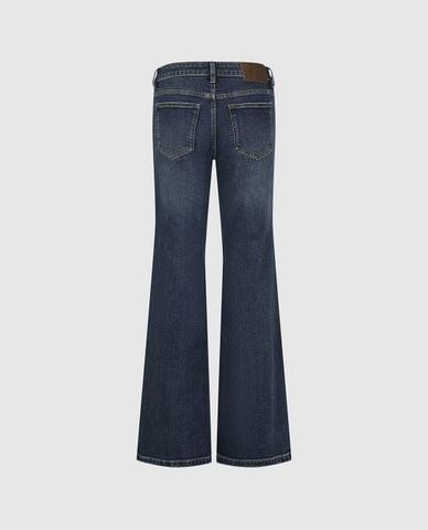  URBAN REVIVO - Quần jeans nữ ống loe đính họa tiết 