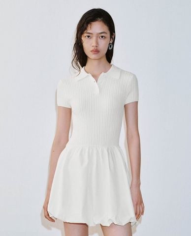  URBAN REVIVO - Đầm mini dáng chữ A tay ngắn 