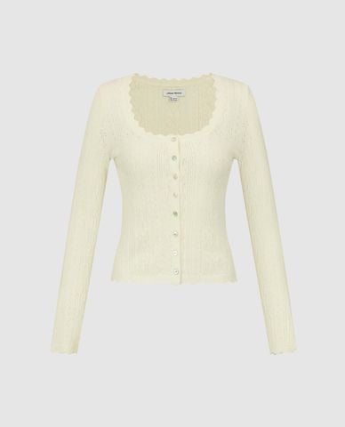  URBAN REVIVO - Áo khoác cardigan nữ tay dài cài nút 