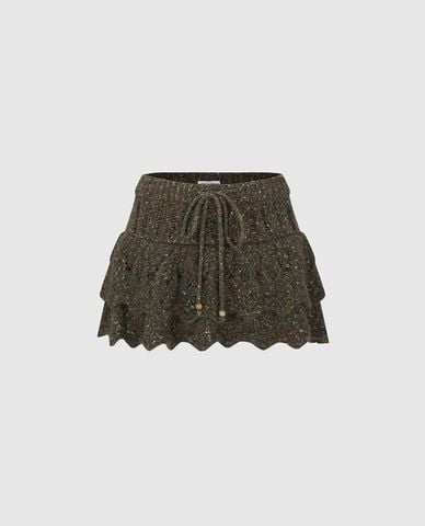  URBAN REVIVO - Chân váy chữ A mini xếp tầng bèo 