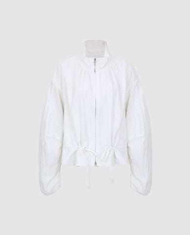  URBAN REVIVO - Áo khoác gió nữ cổ cao tay dài rút dây eo 