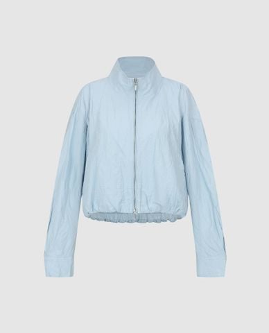  URBAN REVIVO - Áo khoác thể thao nữ cổ trụ bo gấu khóa zip 