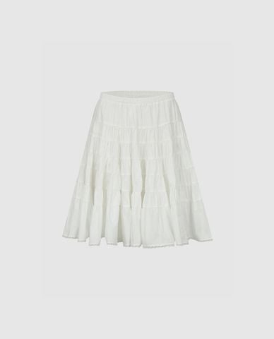  URBAN REVIVO - Chân váy xếp tầng mini lưng thun 