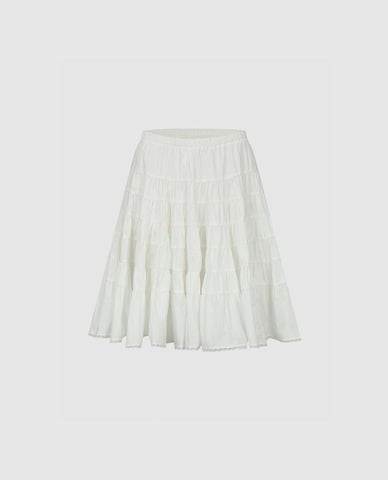  URBAN REVIVO - Chân váy xếp tầng mini lưng thun 