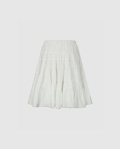  URBAN REVIVO - Chân váy xếp tầng mini lưng thun 