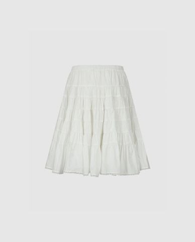  URBAN REVIVO - Chân váy xếp tầng mini lưng thun 