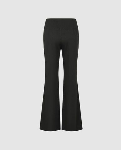  URBAN REVIVO - Quần nữ ống loe phom ôm phối dây rút 