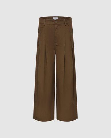  URBAN REVIVO - Quần nữ ống rộng xếp li 