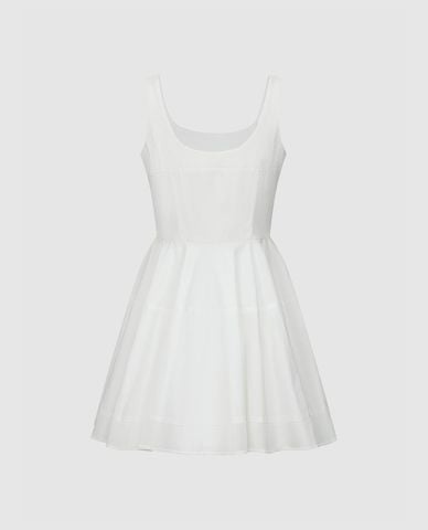  URBAN REVIVO - Đầm hai dây mini cổ chữ U dáng xòe 