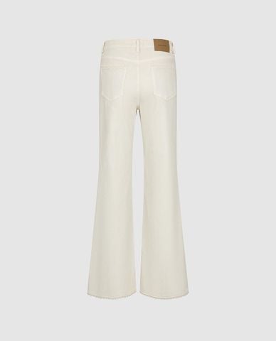  URBAN REVIVO - Quần jeans nữ ống loe viền lượn sóng 