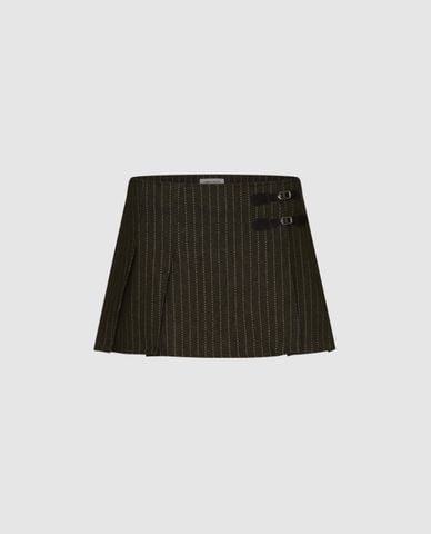 URBAN REVIVO - Chân váy chữ A mini họa tiết sọc 