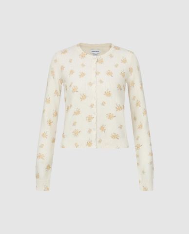  URBAN REVIVO - Áo khoác cardigan nữ tay dài dệt hoa 