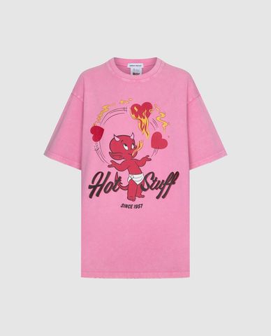  URBAN REVIVO - Áo thun nữ cổ tròn tay ngắn in hình 