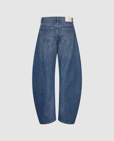  URBAN REVIVO - Quần jeans nữ ống rộng dáng cong 