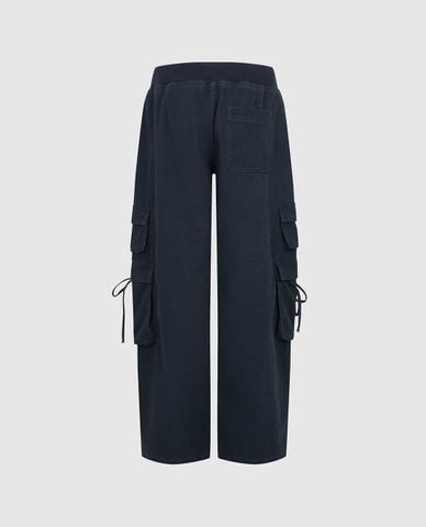  URBAN REVIVO - Quần nữ ống rộng dây rút túi hộp 