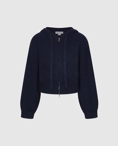  URBAN REVIVO - Áo hoodie nữ tay dài thêu họa tiết 