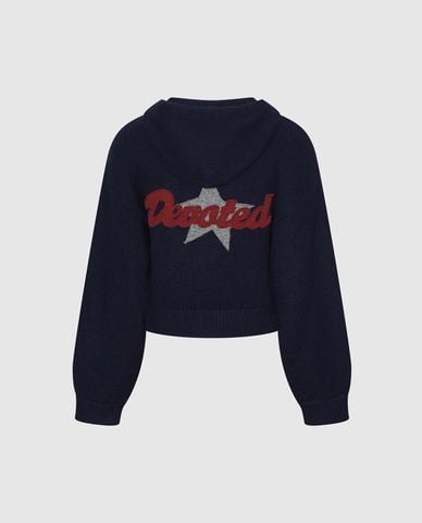  URBAN REVIVO - Áo hoodie nữ tay dài thêu họa tiết 