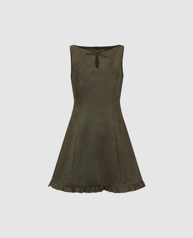  URBAN REVIVO - Đầm sát nách mini cổ khoét giọt nước 