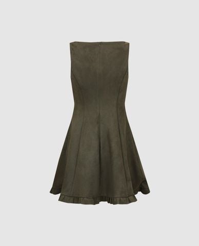  URBAN REVIVO - Đầm sát nách mini cổ khoét giọt nước 