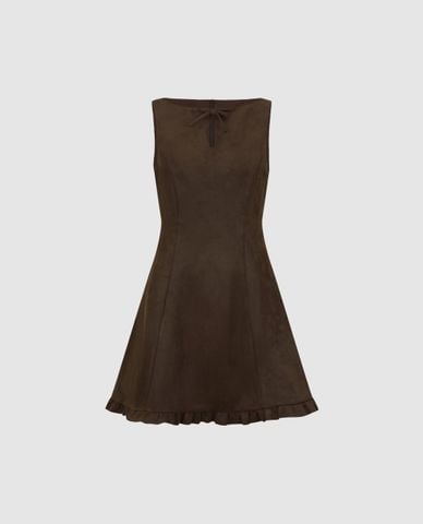  URBAN REVIVO - Đầm sát nách mini cổ khoét giọt nước 