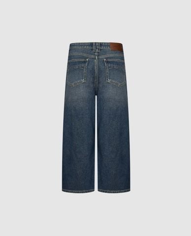  URBAN REVIVO - Quần jeans nữ ống rộng wash bạc 