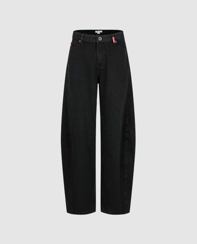  URBAN REVIVO - Quần jeans nữ ống rộng dáng cong 