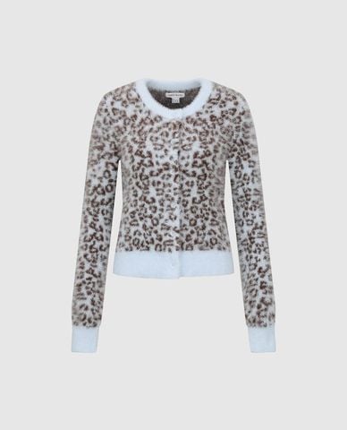  URBAN REVIVO - Áo khoác cardigan nữ họa tiết da báo 