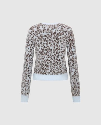  URBAN REVIVO - Áo khoác cardigan nữ họa tiết da báo 