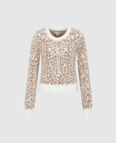  URBAN REVIVO - Áo khoác cardigan nữ họa tiết da báo 