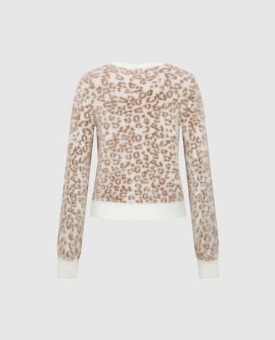 URBAN REVIVO - Áo khoác cardigan nữ họa tiết da báo 
