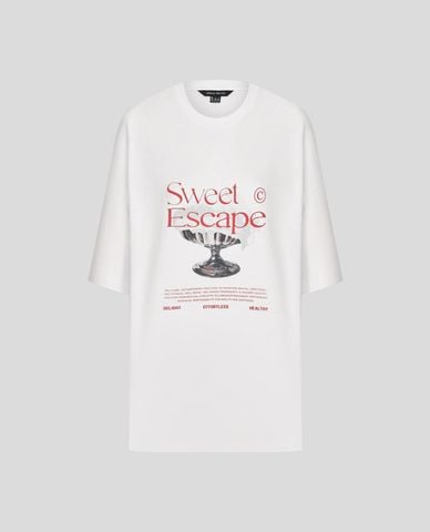  URBAN REVIVO - Áo thun nam cổ tròn tay ngắn in hình 