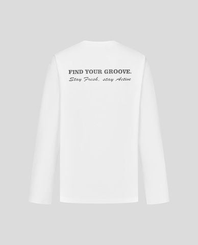  URBAN REVIVO - Áo thun nam cổ tròn tay dài in hoạ tiết 