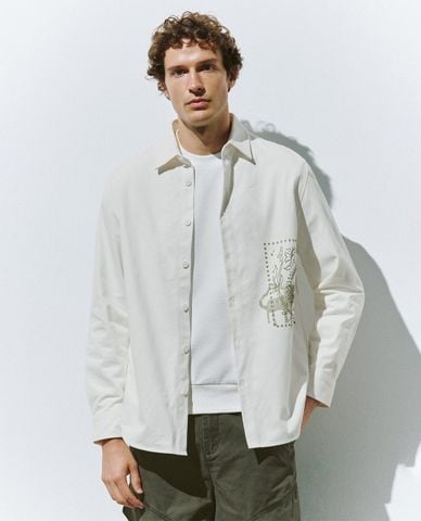  URBAN REVIVO - Áo sơ mi nam cổ bẻ tay dài Printed 