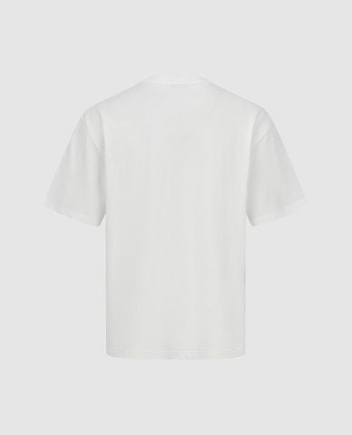  URBAN REVIVO - Áo thun nam cổ tròn tay ngắn phối hình 