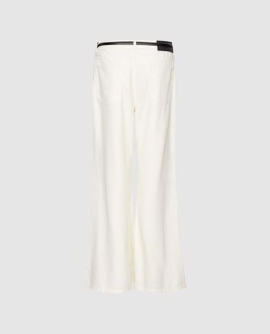  URBAN REVIVO - Quần jeans nữ ống loe kèm thắt lưng 