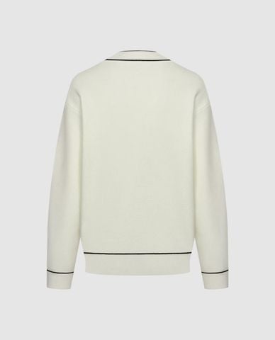  URBAN REVIVO - Áo khoác cardigan nữ cổ V phối viền 