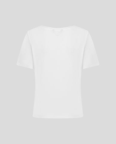  URBAN REVIVO - Áo kiểu nữ cổ nhún lệch vai 