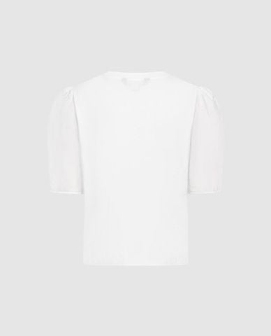  URBAN REVIVO - Áo kiểu nữ cổ tròn tay phồng cut out 