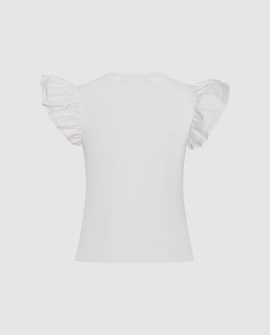  URBAN REVIVO - Áo kiểu nữ cổ tròn tay cánh tiên 